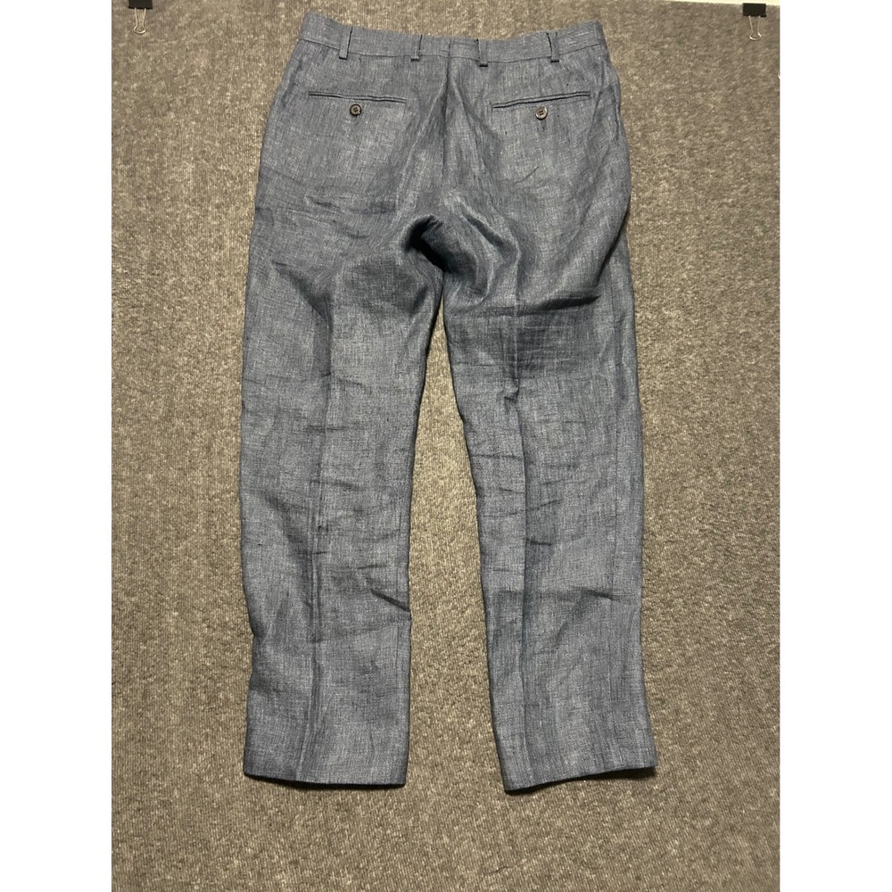 Suitsupply brescia linen pants mens blue dress trousers fit 33X27 office - Picture 3 of 7